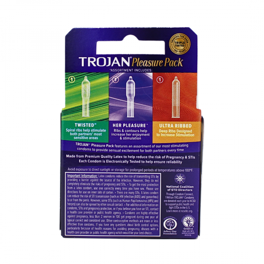 TROJAN 3CT Pleasure Pack - Enhanced Sensation Variety