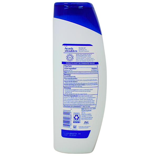 Head & Shoulders Shampoo 370ml - Tea Tree Oil - Scalp Relief & Dandruff Control