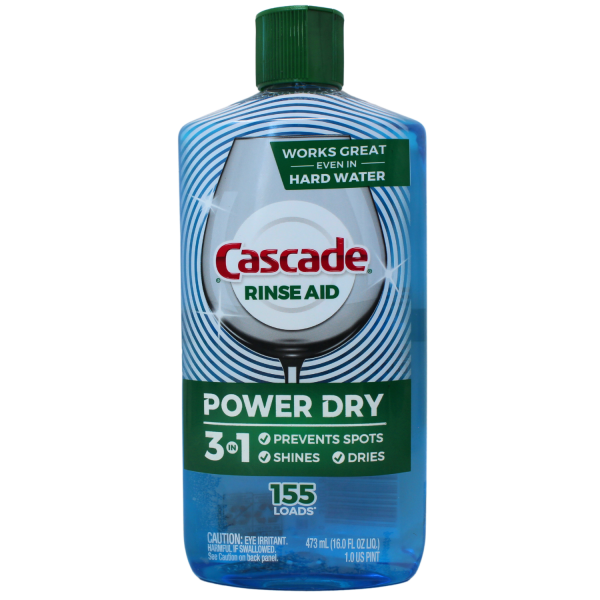 Cascade Power Dry Rinse Aid - 473mL (155 Loads) - Sparkling Dishes