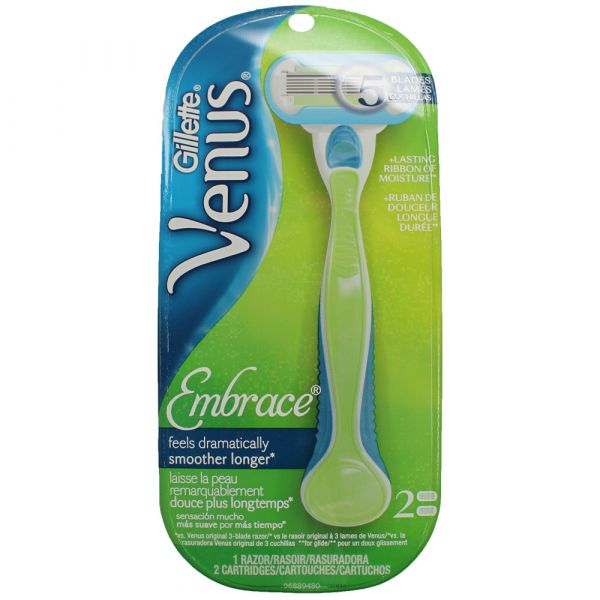 GILLETTE VENUS EMBRACE Razor + 2 Cartridges
