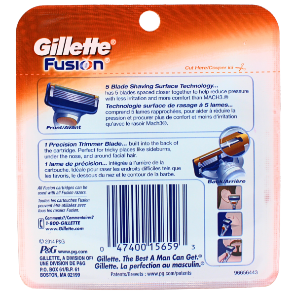 Gillette Fusion Razor Blade Refills - 8 Cartridges