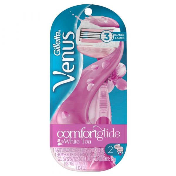 Gillette Venus White Tea Razor + 2 Cartridges