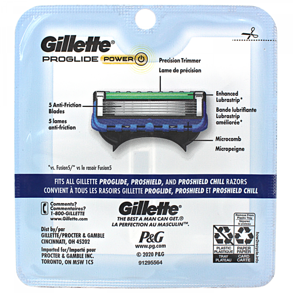GILLETTE FUSION5 PROGLIDE PWR Razor Blade Refills - 8 Count