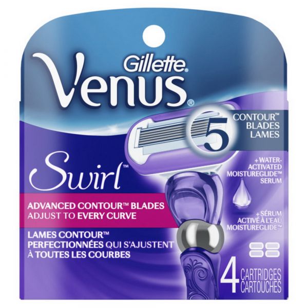 GILLETTE VENUS SWIRL Razor Refill Cartridges - 4 Count