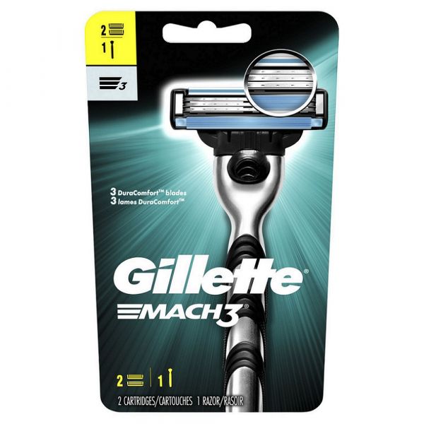 Gillette Mach 3 Razor - 1 Razor + 2 Cartridges