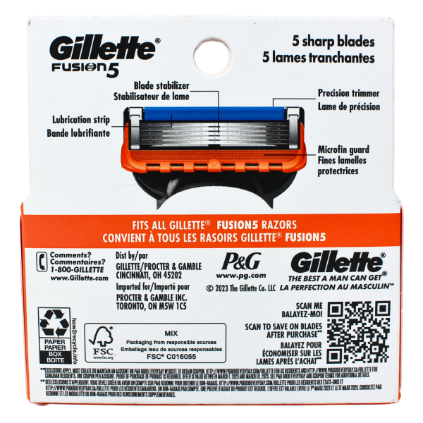 Gillette Fusion5 Razor Cartridges - Precision Shave (4-Count)