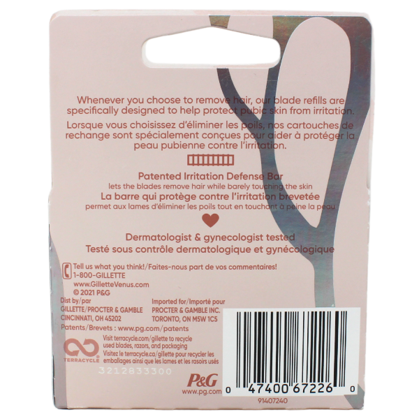 Gillette Venus 4-Count Razor Refill Cartridges for Pubic Hair & Skin