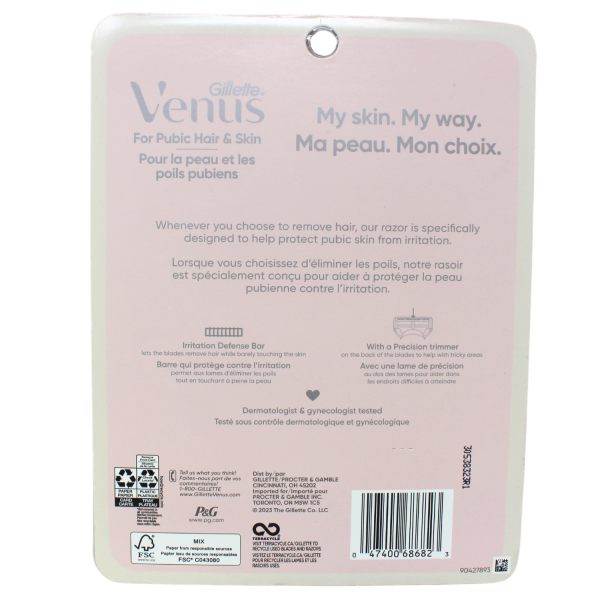 Gillette Venus Razor for Pubic Hair & Skin - Smooth Comfort