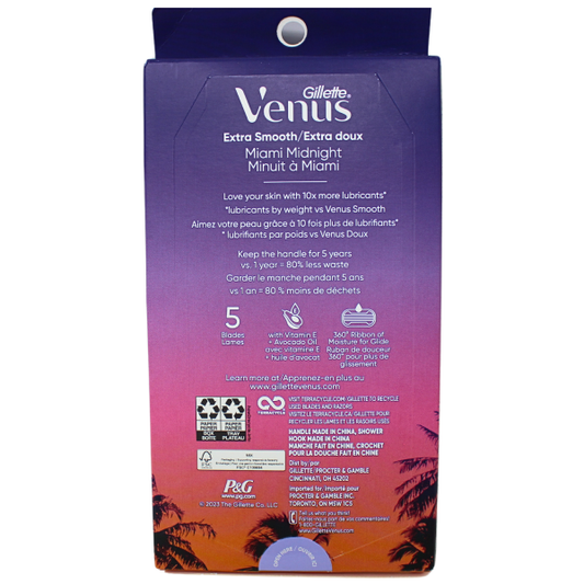 GILLETTE VENUS 1RZR+2CARTS MIAMI MIDNIGHT/R - Silky Smooth Skin