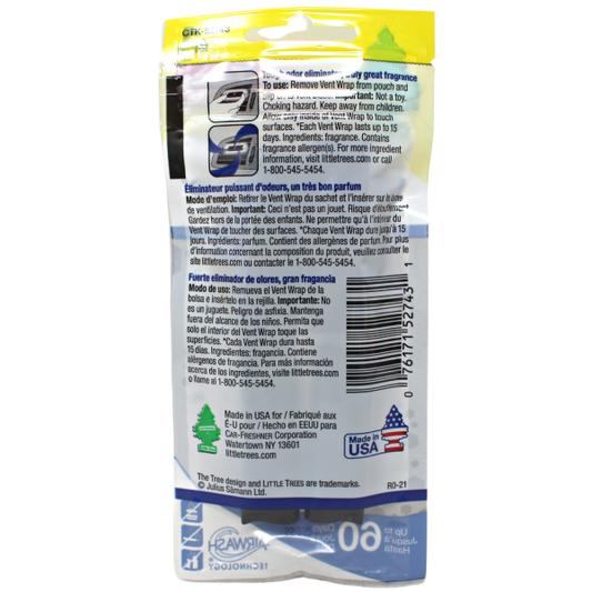 LITTLE TREES Vent Wrap Air Freshener - 4ct Odor Eliminator