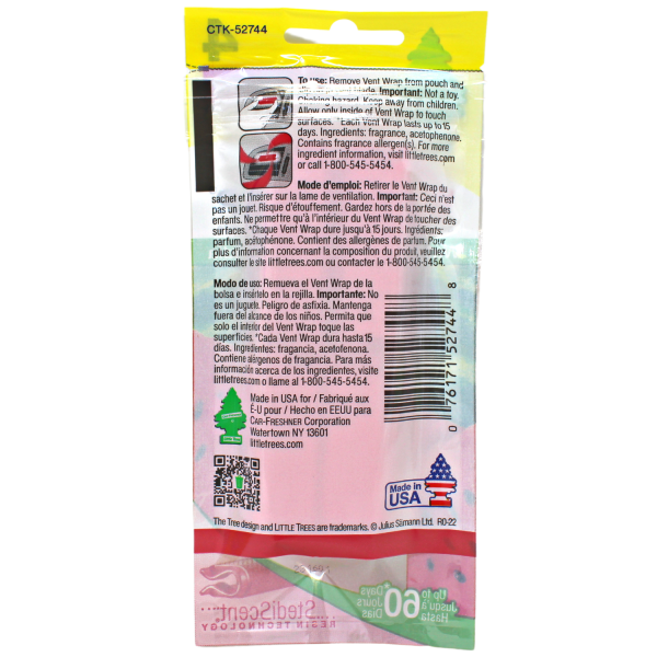 LITTLE TREES Vent Wrap Air Freshener 4ct Watermelon