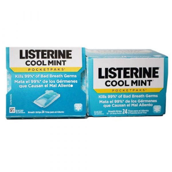 Listerine Pocketpaks Cool Mint - Instant Fresh Breath (12 Packs of 12)
