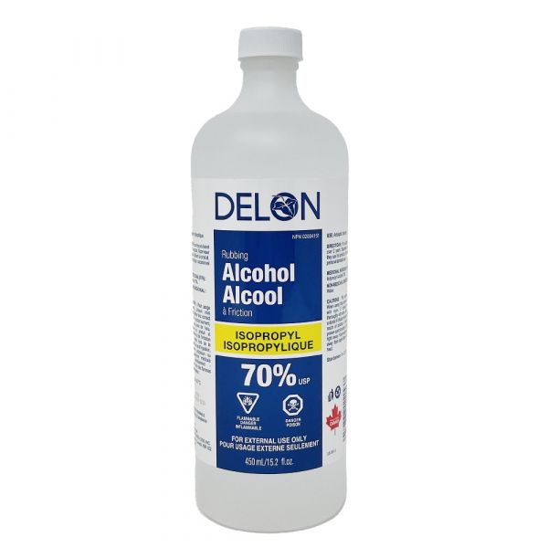 DELON 70% Rubbing Alcohol 450ml - Antiseptic & Disinfectant
