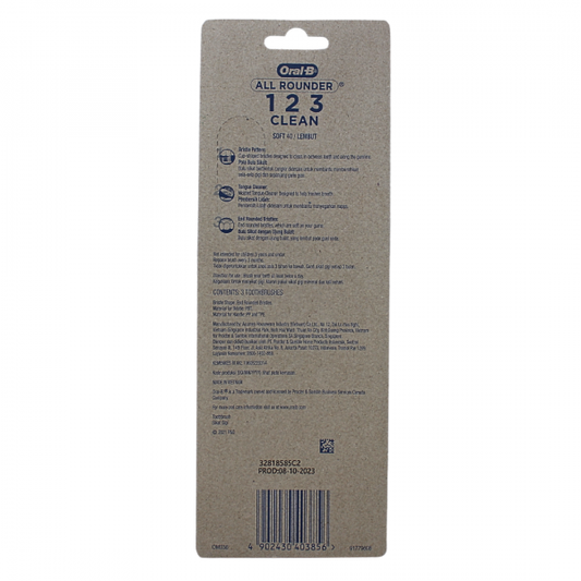 Oral-B Soft Toothbrush 3-Pack - Gentle & Effective Cleaning