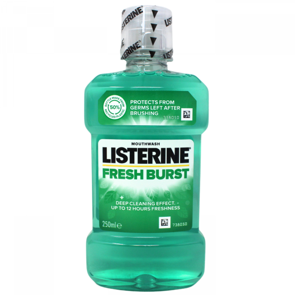 Listerine Fresh Burst Mouthwash 250ml - Clean Breath & Germ Protection