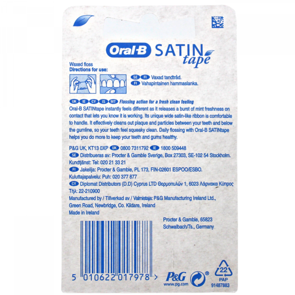Oral-B Satin Tape Floss - Mint (25m)