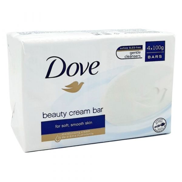 Dove Original White Beauty Bar - 4 x 100g - Gentle Cleansing & Moisturizing