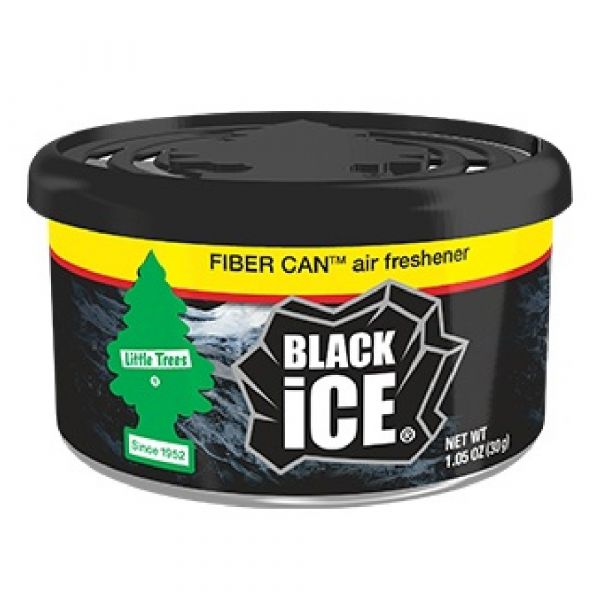 LITTLE TREES FIBER CAN - Black Ice - Long Lasting Car Air Freshener