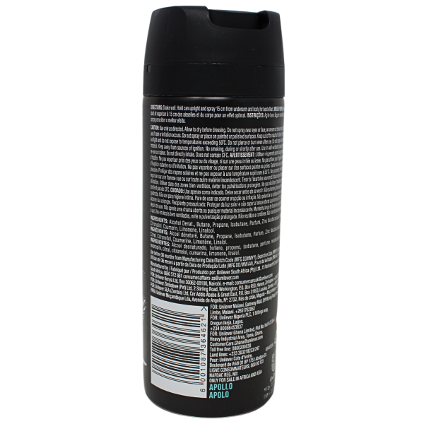Axe Apollo Deodorant Body Spray - 150ml (Pack of 6)