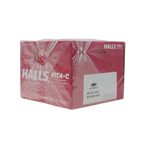 HALLS STICK 20X34G VITAMIN-C STRAWBERRY