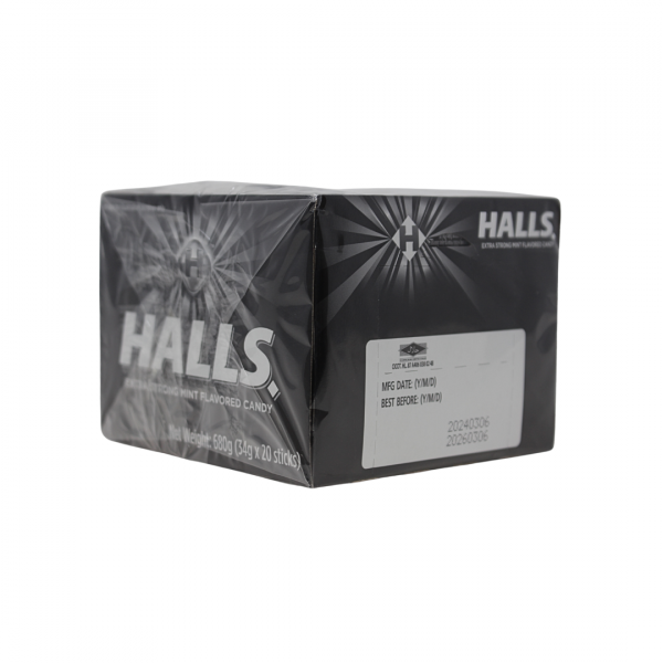 HALLS STICK 20X34G EXTRA STRONG MINT - Intense Cooling Relief