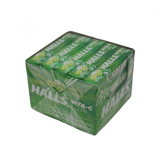 HALLS Vitamin C Lime Throat Drops - Soothing Relief, 20 Sticks