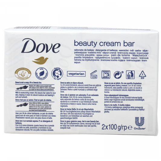 Dove White Original Bar Soap 2 x 90g - Gentle Cleansing for Soft Skin