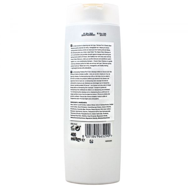 Pantene Pro-V Classic Clean Shampoo 400ml - Gentle & Nourishing Care
