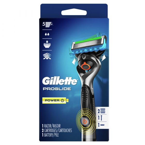 Gillette Fusion5 ProGlide Power Razor with 2 Cartridges & 1 Battery