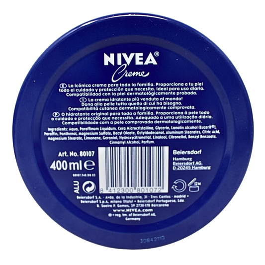 NIVEA Cream 400ml Blue Tin - Intensive Moisturizing Skin Care