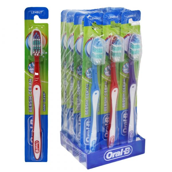 Oral-B Soft Shiny Clean Toothbrush with Hygiene Cap (Pack of 96)