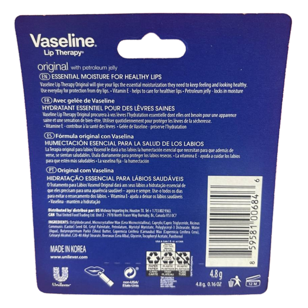 Vaseline Lip Therapy Original Balm - Intensive Lip Care