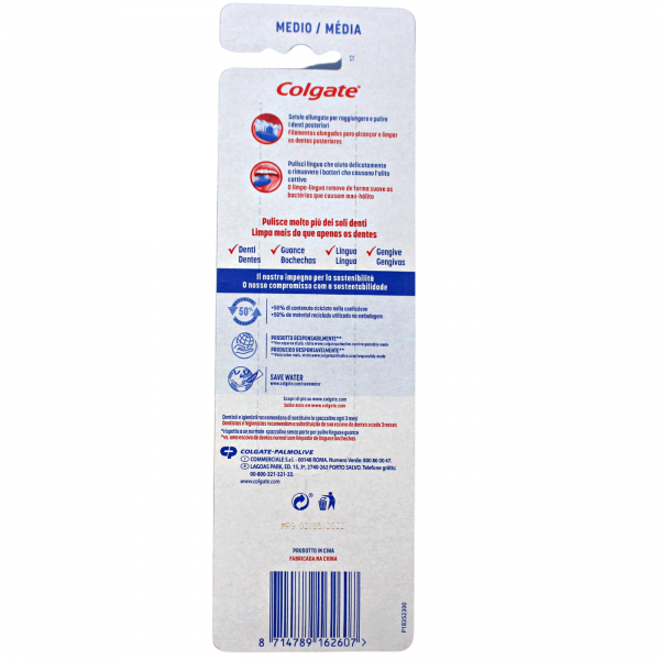 Colgate Medium Toothbrush 2-Pack with Hygiene Caps