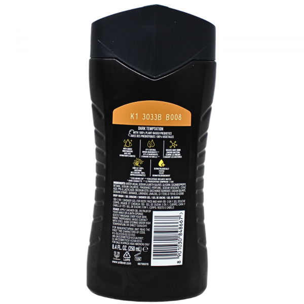 Axe Dark Temptation 3-in-1 Body, Hair, and Face Wash - 250ml