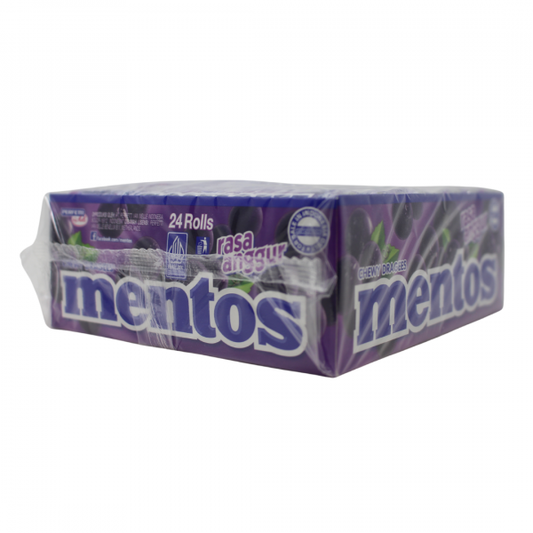 Mentos Grape Candy Rolls - 24 Pack (37g)