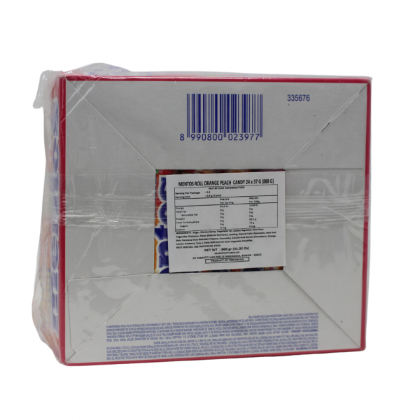 Mentos Peach Rolls - 24 Pack (37g)