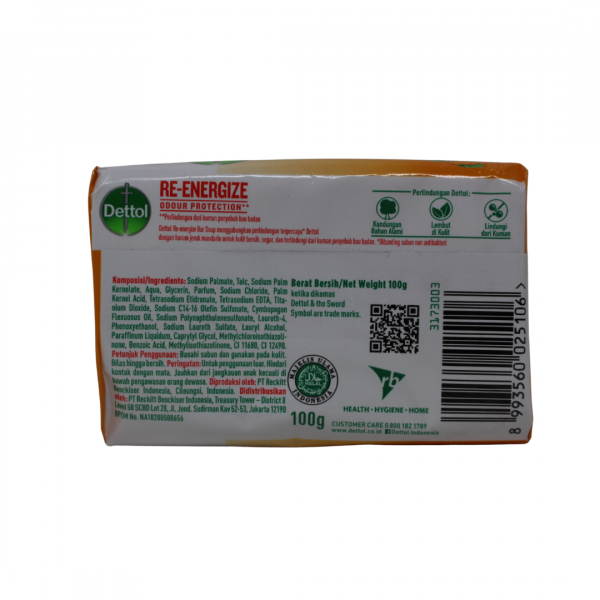 Dettol Re-Energize Bar Soap 100g - Invigorating Clean