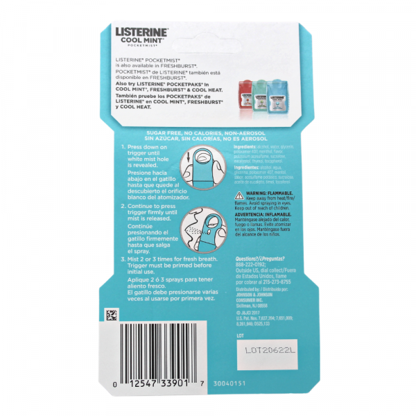 Listerine Pocketmist Cool Mint - Instant Fresh Breath On-the-Go