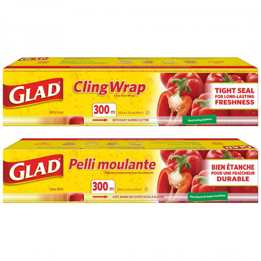 GLAD Cling Wrap 300M with Slide Cutter - Premium Food Wrap