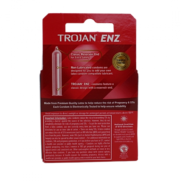 TROJAN 3CT ENZ Non-Lubricated Condoms - 6x8 Pack