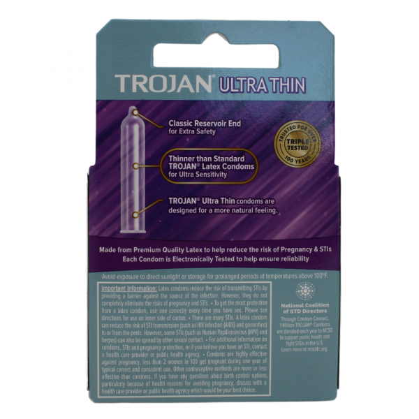 TROJAN 3CT ULTRA THIN Condoms - Enhanced Sensitivity