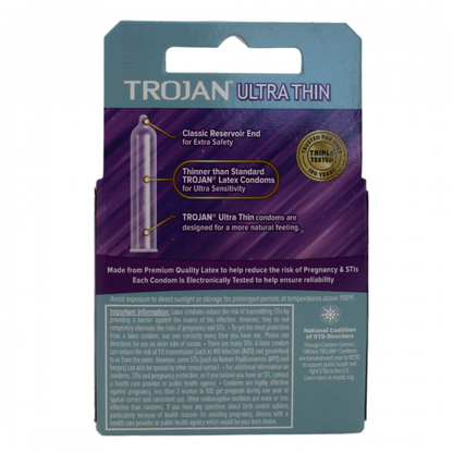 TROJAN 3CT ULTRA THIN Condoms - Enhanced Sensitivity