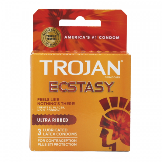 TROJAN 3CT ECSTASY ULTRA RIBBED/6X8 (Creative & Detailed)