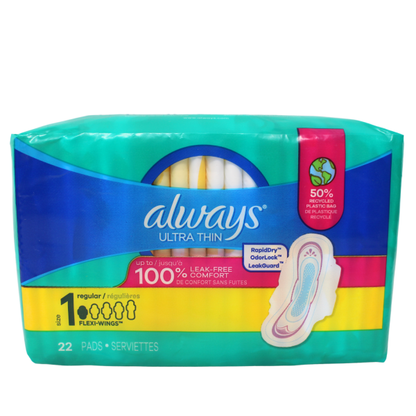Always Ultra Thin Regular Pads - 22 Count