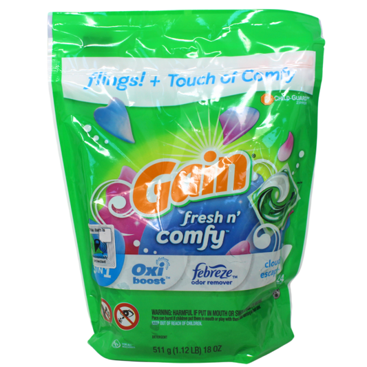 Gain Flings! Laundry Detergent Pacs, Cloudy Escape, 24 Count