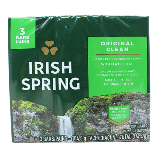 Irish Spring Original Bar Soap - 3 x 106.3g - Invigorating Clean
