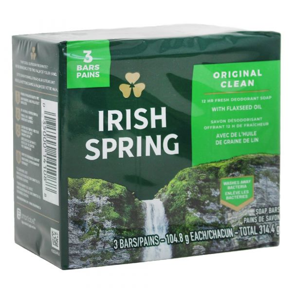 Irish Spring Original Bar Soap - 3 x 106.3g - Invigorating Clean