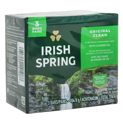 Irish Spring Original Bar Soap - 3 x 106.3g - Invigorating Clean
