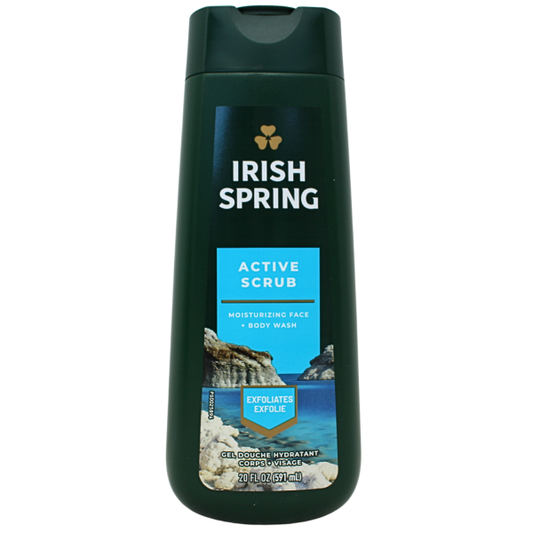 Irish Spring Active Scrub Body Wash - Deep Clean & Exfoliation (591ml)