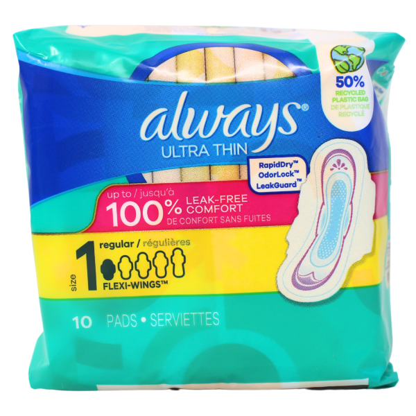 Always Ultra Thin Regular Pads - 10 Count